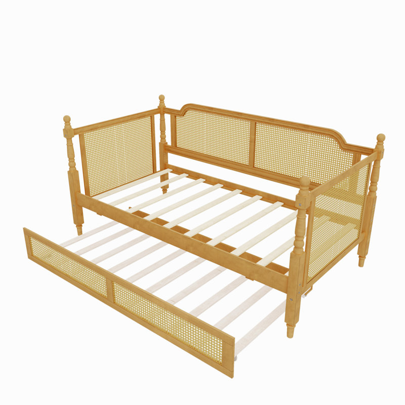 Lit de jour de style traditionnel avec lit gigogne pour chambre d'amis, chambre à coucher