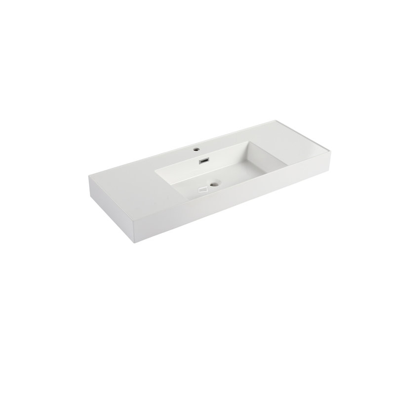 Lavabo de 48 po en résine pour meuble-lavabo, comptoir de meuble-lavabo seulement