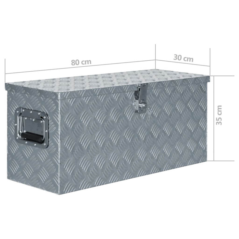 Dakota Fields Aili 80cm W 61L Metal Lockable Deck Box, Silver