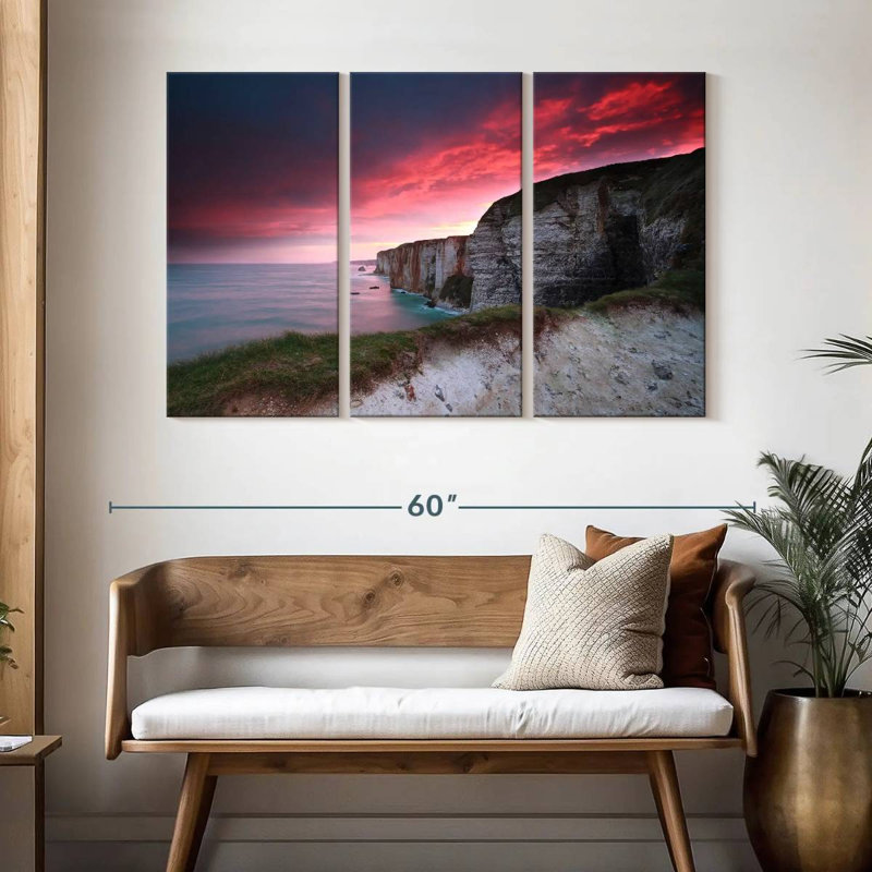 Gillard Etretat Cliffs At Sunset, 32" H x 50" W