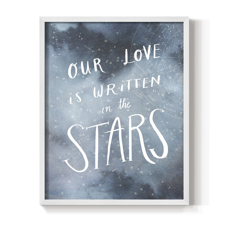 «Celestial Love IV», reproduction encadrée - bois massif, H 30 po x l 24 po, Blanc