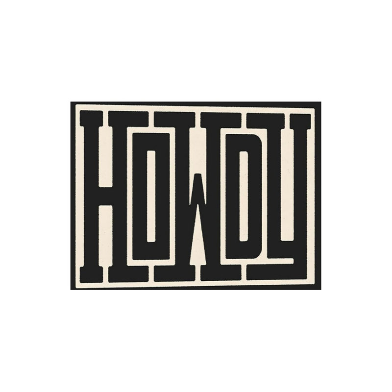 Art mural noir, noir et blanc Howdy Texas Western Ranch, 24 po x 36 po