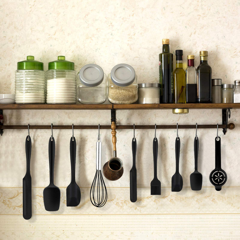 Belfry Kitchen Whipton 15 Utensil Set, Black