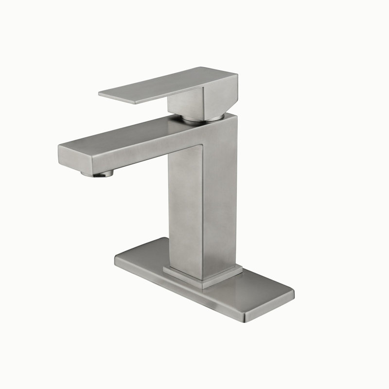 Single Handle Bathroom Vanity Sink Faucet with Waterfall Spout, Brushed Nickel