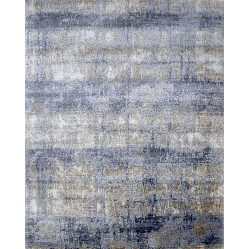Tapis gris / brun noué à la main