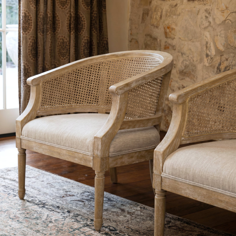 Kurz Upholstered Armchair, Beige 100% Polyester