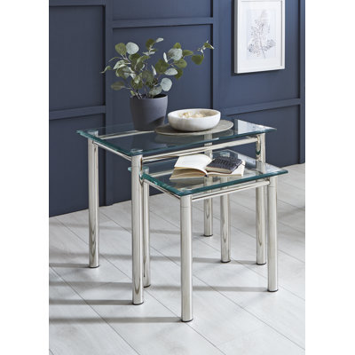 Brassfield Glass Top End Table
