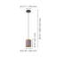 Luminaire suspendu 1 lumière noir et bois avec abat-jour cappuccino et tissu doré