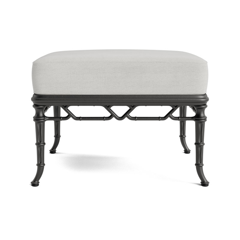 Calcutta Outdoor Ottoman, Textured Pewter, Fushion Dove