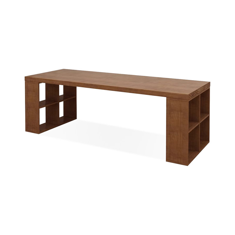 Bureau rectangulaire en bois massif noyer clair, H 29,53 po x l 78,74 po x P 23,62 po