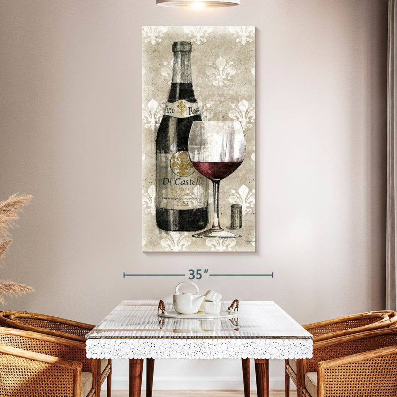 Pencil Wine Fleur De Lis I, 54" H x 27" W