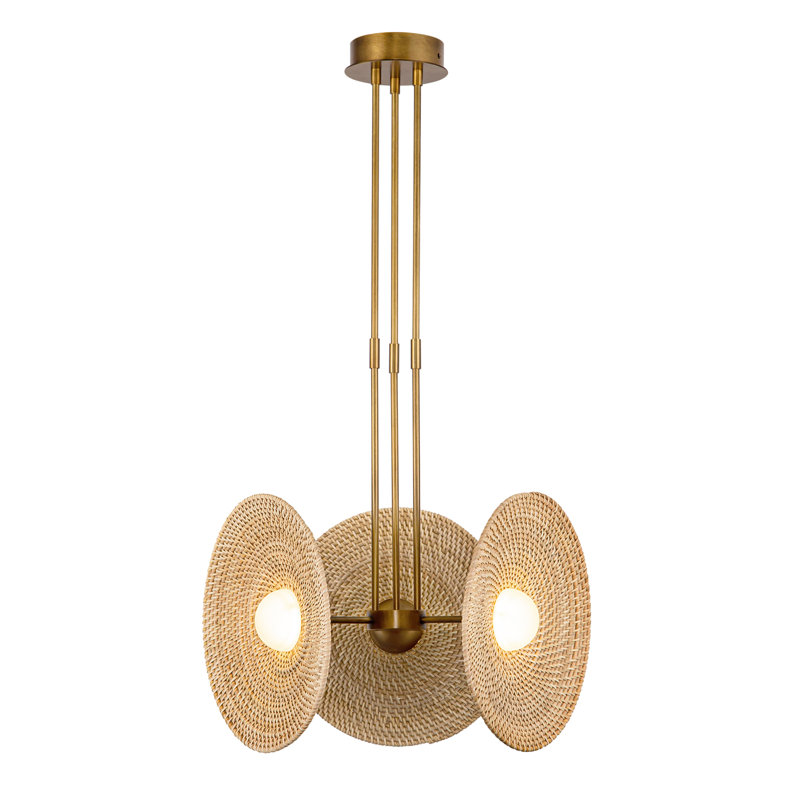 3 - Light Pendant, Vintage Brass