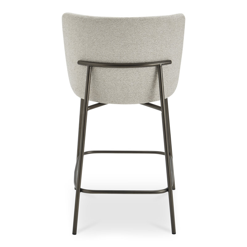 Early Upholstered Stool, Beige Polyester, Counter Stool (26.4" Seat Height)