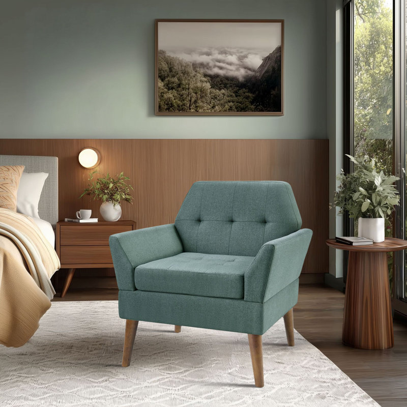 Newtin Mid-Century Modern Accent Chair, Blue