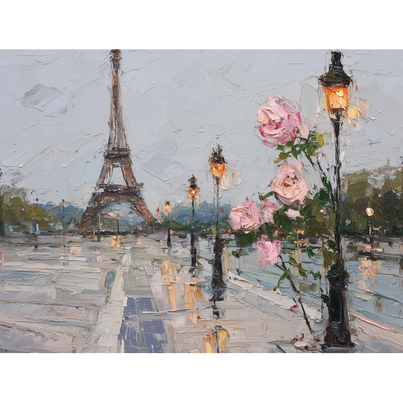 Papier peint Tour Eiffel Paris Impressionnisme, 120 po x 96 po, Non tissé