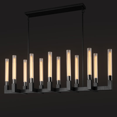 Lustre campagnard à DEL en verre 12 lumières Naviel