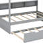 Lit superposé avec lit gigogne, lit superposé en bois avec tablettes de rangement, échelle et garde-corps-1333477294