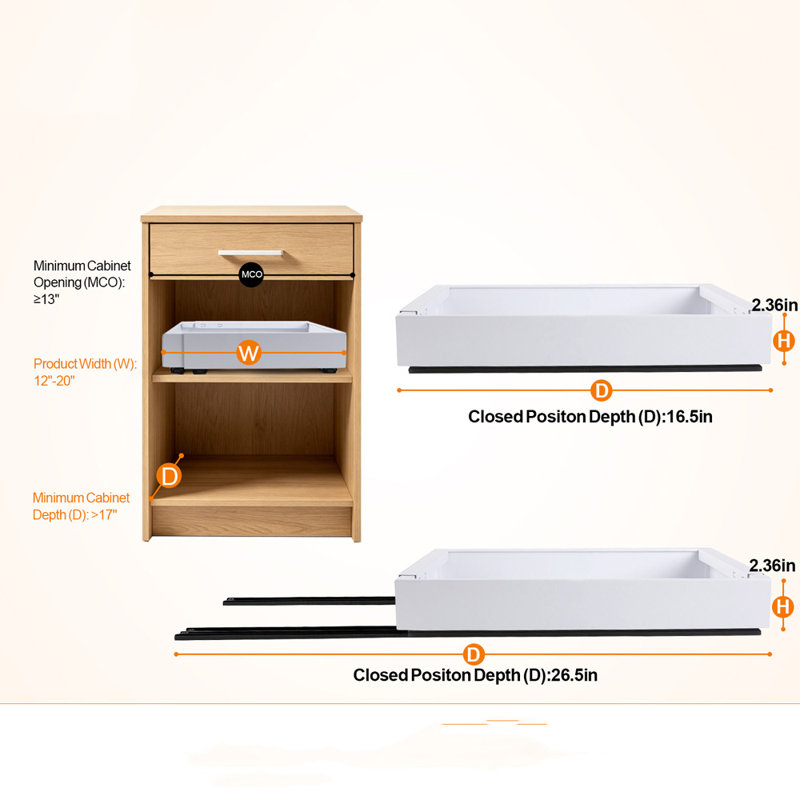 Organisateur d'armoire coulissant, paquet extensible de 2 pièces (tirer vers l'élargissement), tiroir coulissant robuste avec ruban adhésif, pour armoires de cuisine