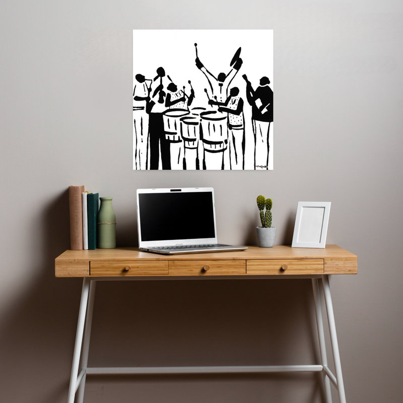 Grayscale Band 2, art contemporain abstrait, H 18 po x l 18 po