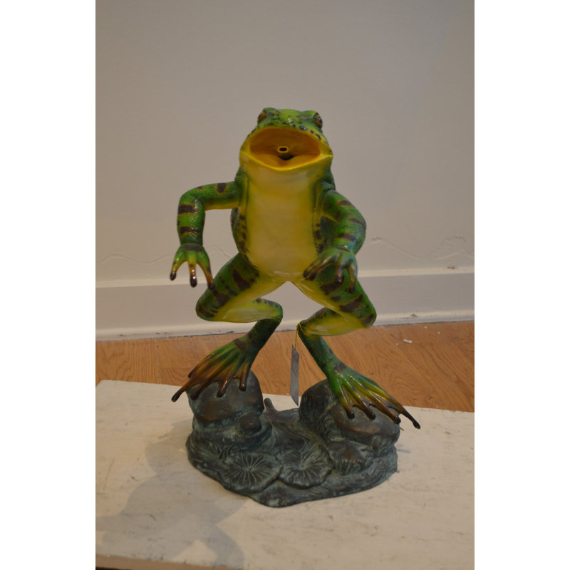 Bronze Jumping Frog Fountain