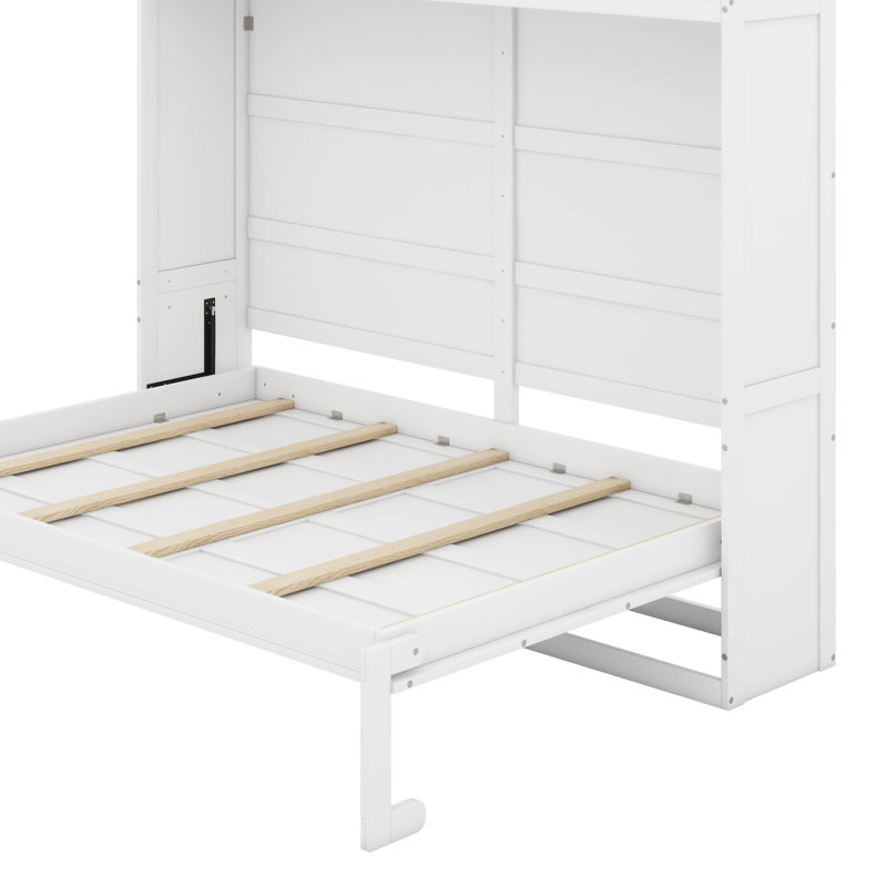Lit escamotable double pleine grandeur, Lit double, Blanc