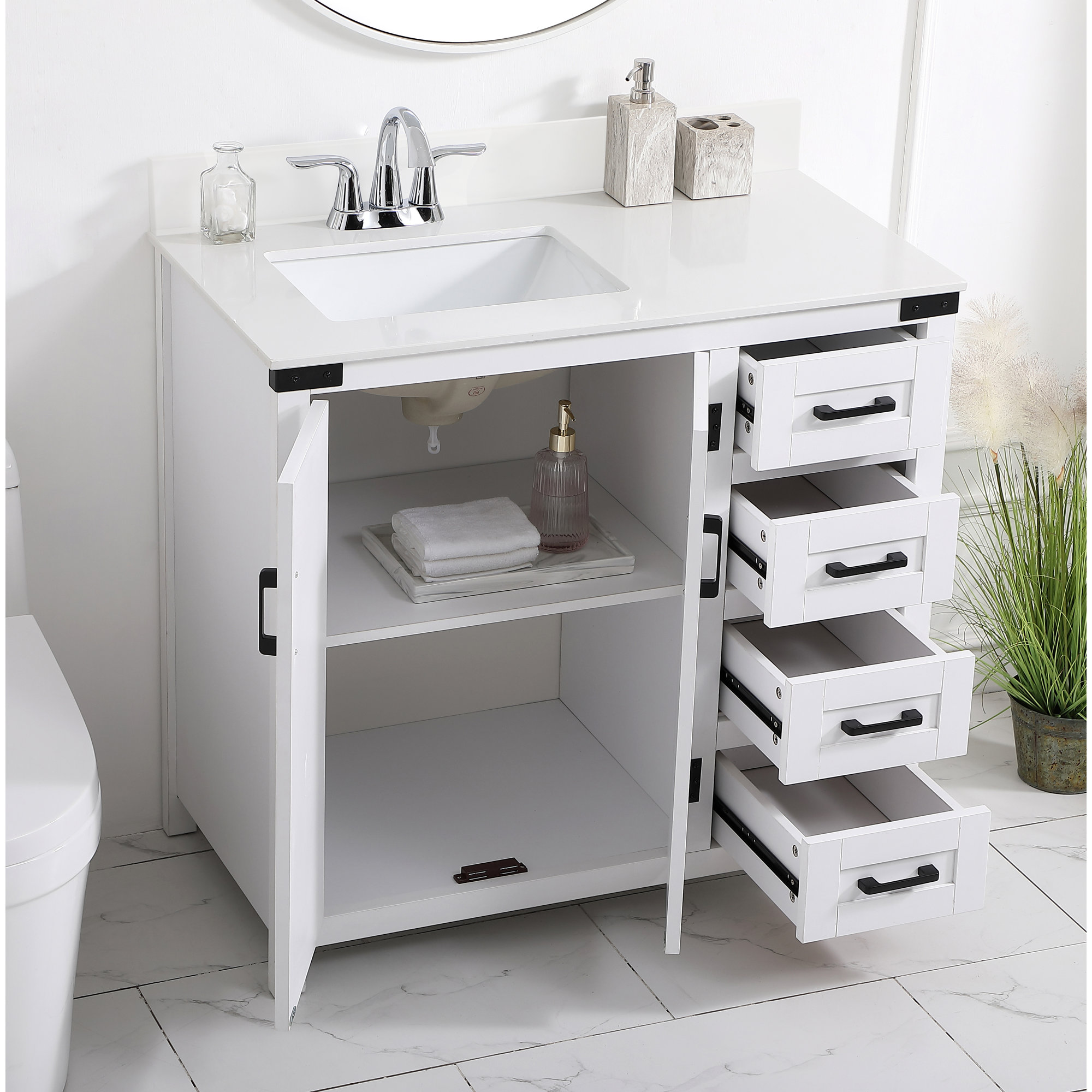 Slayton 36'' Single Bathroom Vanity, White