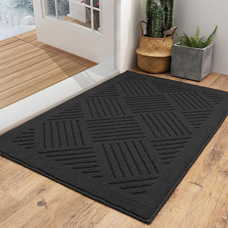 Tapis d'entrée antidérapant antidérapant Premium Premium, Gris foncé, L 24 po x L 35 po
