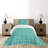 Ambesonne Turquoise Bedspread Set Art Deco Square Lines Turquoise Yellow-105487955