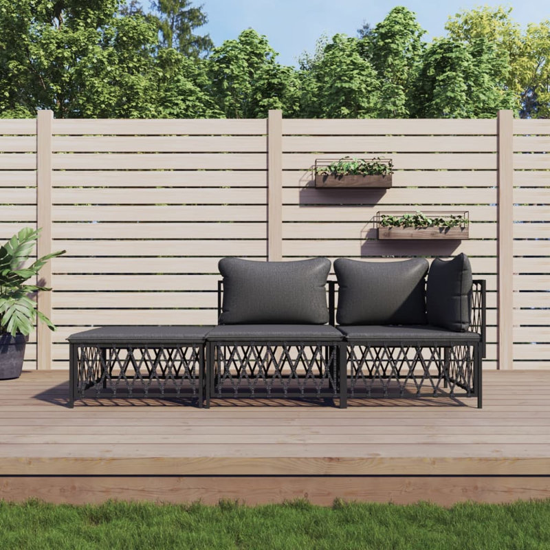 Ensemble de salon de jardin extérieur anthracite
