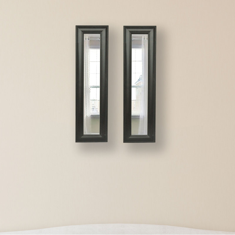 Niami Wood Flat Wall Mirror, 11" H x 32" W, 2