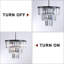 Luminaire suspendu de luxe en cristal noir à 7 lumières à 3 niveaux à 3 niveaux avec lustre noir élégant pour le salon, la salle à manger et la chambre à coucher