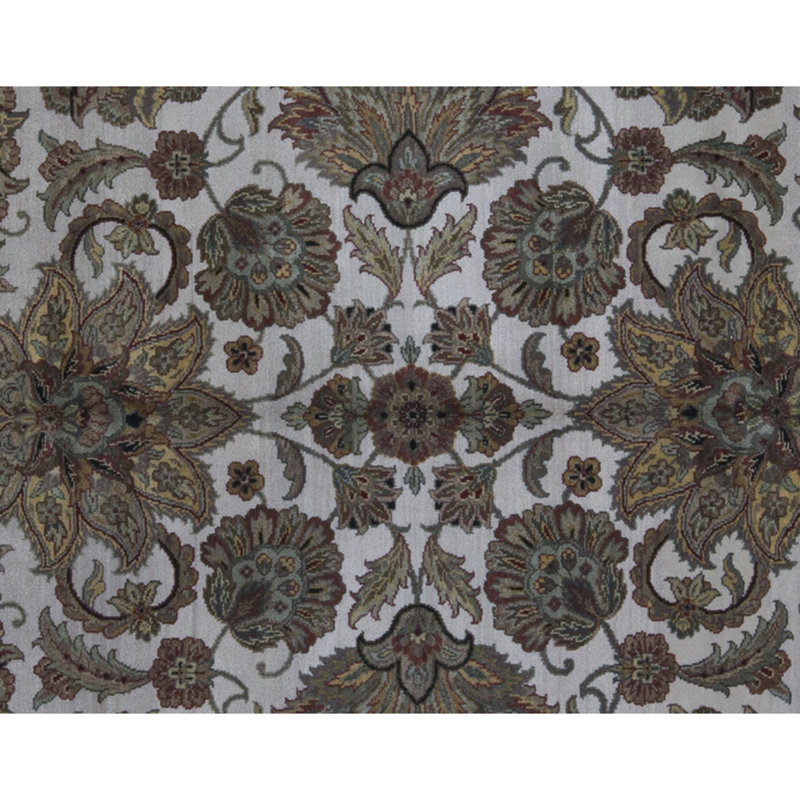 Tapis ivoire et doré de qualité supérieure noué à la main