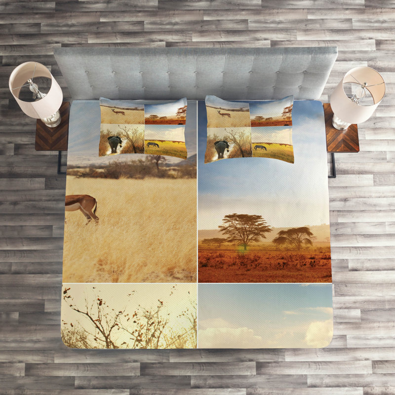 Eclectic Polyester Coverlet, King Bedspread + 2 Shams
