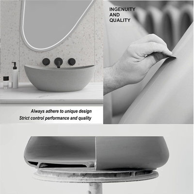 Schnappi 14'' Gray Concrete Oval Bathroom Sink