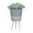 S/2 10/12" DIAMOND PLANTER W/ WOOD LEGS(KD)