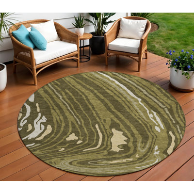 Tapis rond 8 po Olive Green