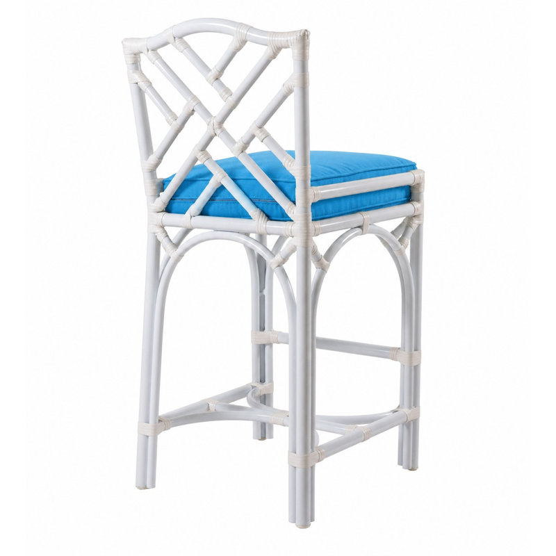 Chippendale Outdoor Bar Stool, Canvas Capri Sunbrella® Canvas