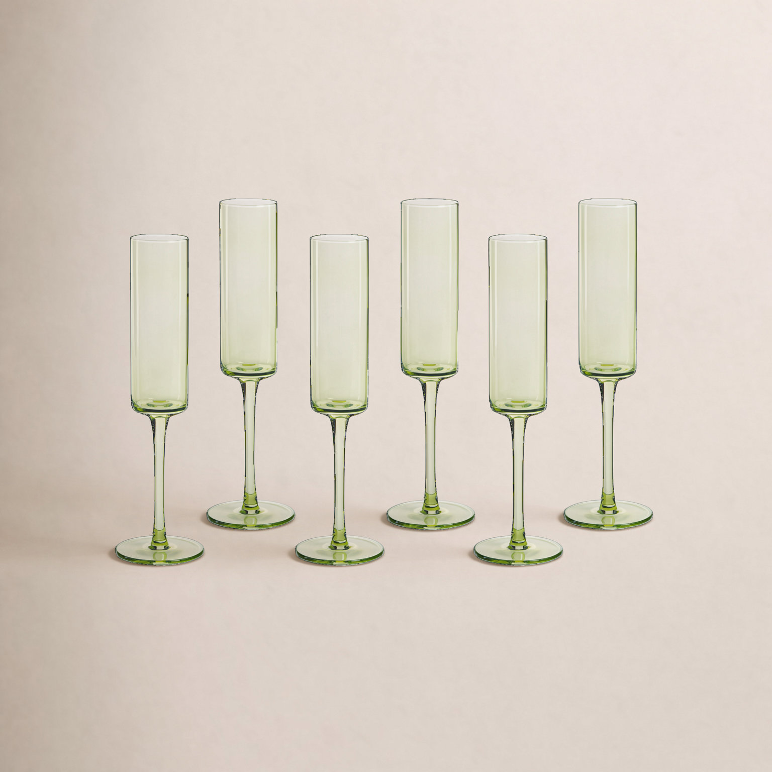Bruce Champagne Flute, Light Green