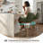 Lovetro Mid-Century Modern 26.6" H Swivel Leather Counter Stool with Wire-Brushed Solid Wood Legs-486233195