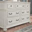 Commode de chambre à coucher 7 tiroirs Bowersville, blanc antique