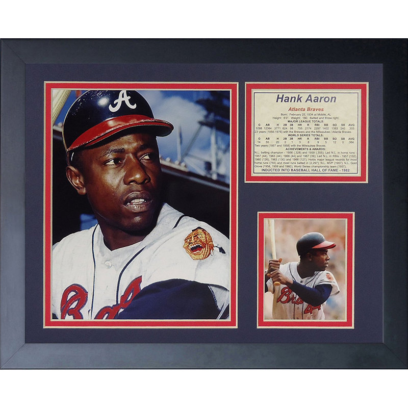 Souvenirs encadrée hank aaron-atlanta braves