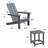Ensemble de 2 chaises Adirondack avec table d'appoint, chaises de foyer d'extérieur toutes saisons pliables Adirondack