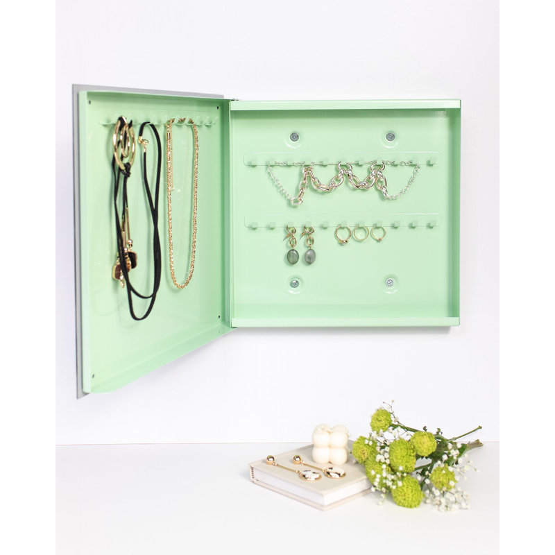 Metal Wall Organizer with Key Hooks