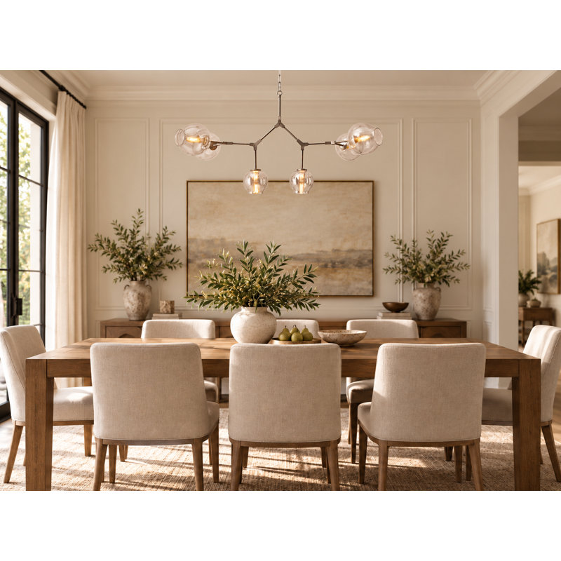 Lustre linéaire moderne à 6 lumières Newcomb , Nickel satiné