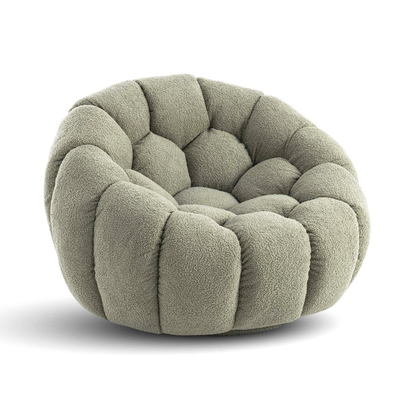 Atrani Candiece Compact Tufted Papasan Chair, Sage Green