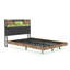 Floating Industrial Upholstered Storage Bed Frame With Charging Station, App Control LED & Hidden Headboard Compartment, 140X200cm Double / 160X200cm King-1938263308