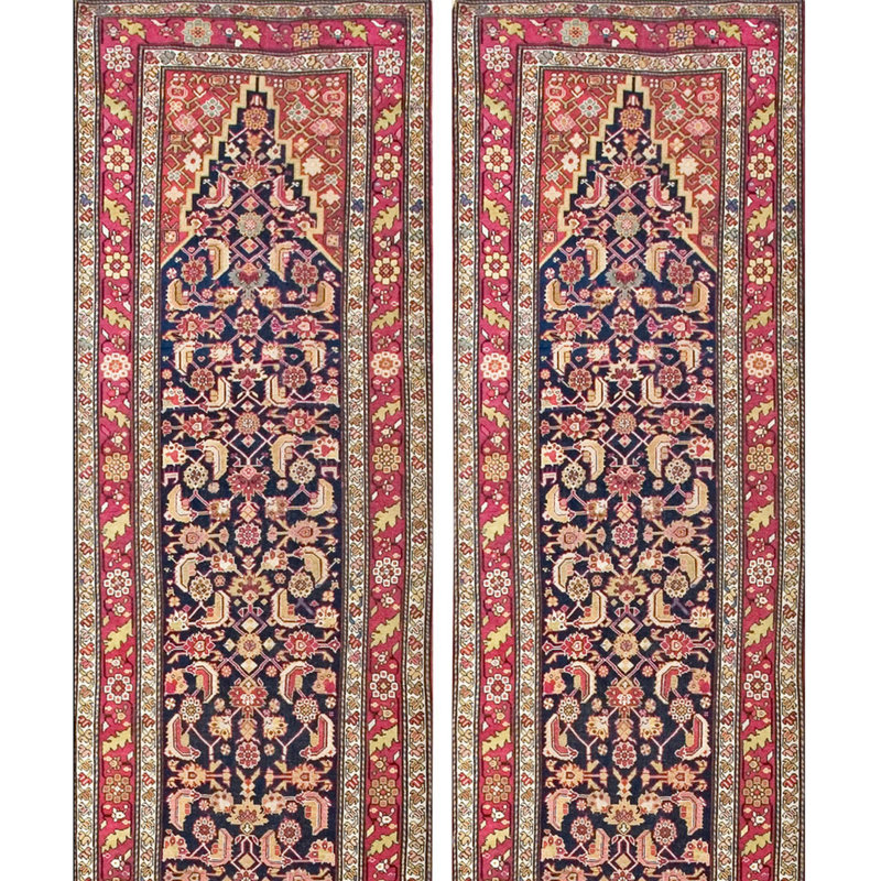 Hand Knotted Wool Area Rug in Blue