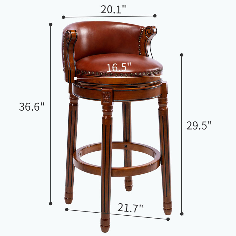 Tabourets de bar pivotants, Brun, Tabouret de bar (siège d'une hauteur de 29,5 po)