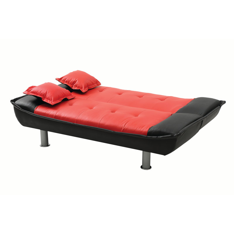 Astral Lionel Sofa Bed, Black/Red  Faux Leather