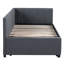 Lit de jour rembourré en lin avec couchette, lit gigogne confortable en tissu, structure, aucun sommier requis-418059186
